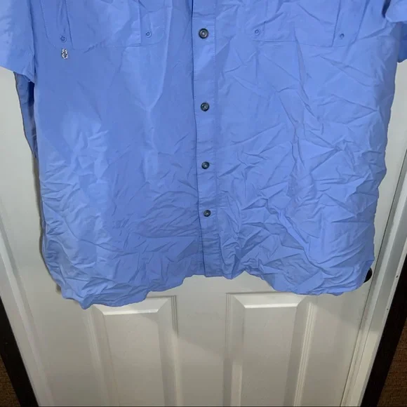 Magellan Blue Fish Gear Short Sleeve Angler Fit Button Up Shirt 3XL - Picture 5 of 8